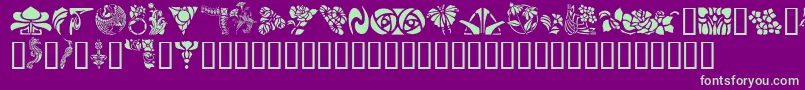 GeArtNoveau Font – Green Fonts on Purple Background