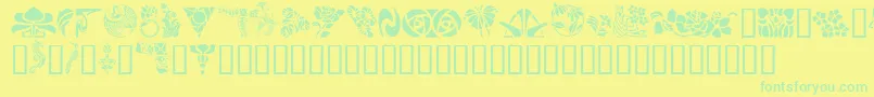 GeArtNoveau Font – Green Fonts on Yellow Background