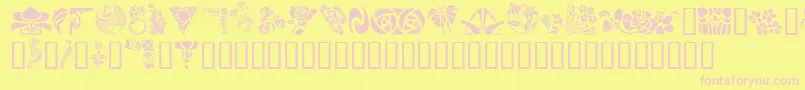 GeArtNoveau Font – Pink Fonts on Yellow Background