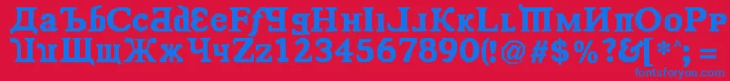 KremlinComrade Font – Blue Fonts on Red Background