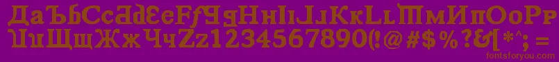 KremlinComrade-fontti – ruskeat fontit violetilla taustalla
