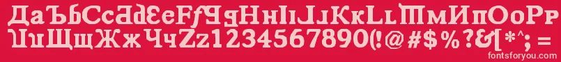 KremlinComrade Font – Pink Fonts on Red Background