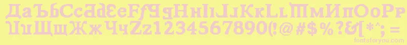 フォントKremlinComrade – ピンクのフォント、黄色の背景