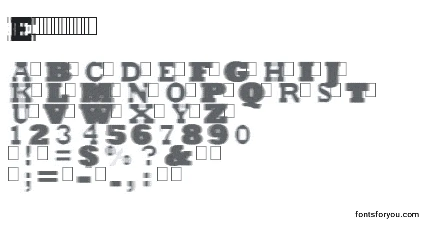 Schriftart Extrablur – Alphabet, Zahlen, spezielle Symbole
