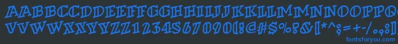 ADexterotlspup Font – Blue Fonts on Black Background