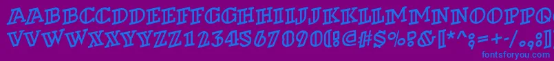 ADexterotlspup Font – Blue Fonts on Purple Background