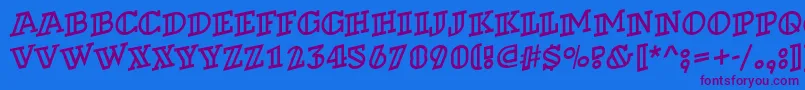 ADexterotlspup Font – Purple Fonts on Blue Background