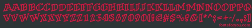ADexterotlspup Font – Red Fonts on Black Background