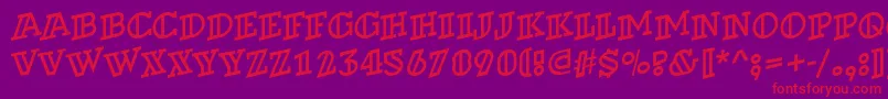 ADexterotlspup Font – Red Fonts on Purple Background