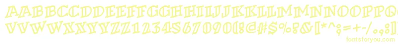 ADexterotlspup Font – Yellow Fonts on White Background