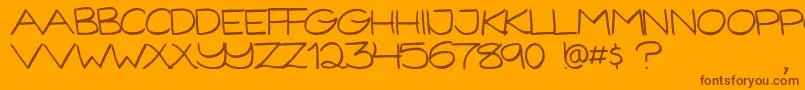 GorillaComix-Schriftart – Braune Schriften auf orangefarbenem Hintergrund