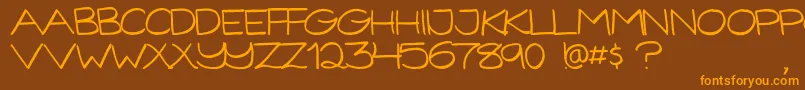 GorillaComix-Schriftart – Orangefarbene Schriften auf braunem Hintergrund