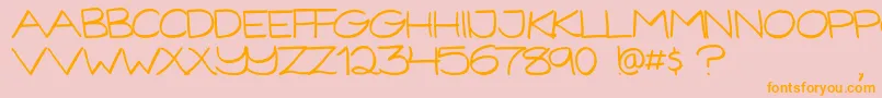 GorillaComix-Schriftart – Orangefarbene Schriften auf rosa Hintergrund