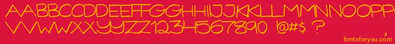 GorillaComix Font – Orange Fonts on Red Background