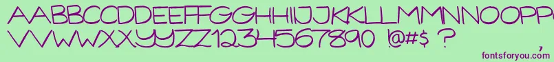 GorillaComix Font – Purple Fonts on Green Background