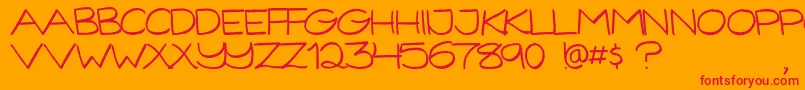 フォントGorillaComix – オレンジの背景に赤い文字