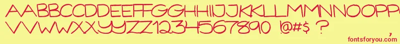 GorillaComix Font – Red Fonts on Yellow Background