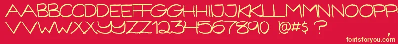GorillaComix Font – Yellow Fonts on Red Background