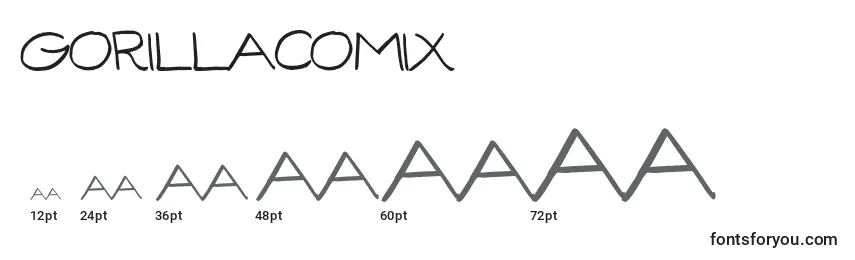 GorillaComix Font Sizes