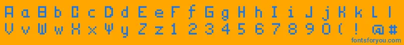 フォントTechnicality – オレンジの背景に青い文字