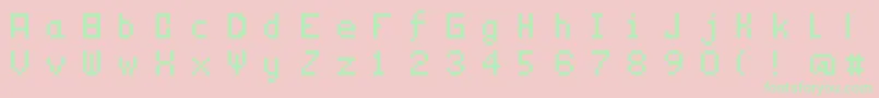 フォントTechnicality – ピンクの背景に緑の文字