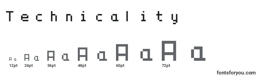 Technicality Font Sizes