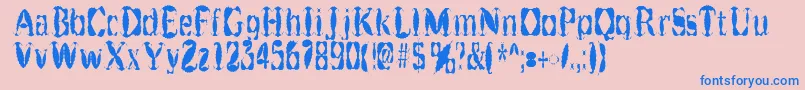 Getburnt Font – Blue Fonts on Pink Background