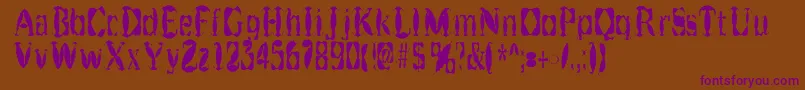 Getburnt Font – Purple Fonts on Brown Background