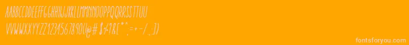 Czcionka AracneUltraCondensedRegularItalic – różowe czcionki na pomarańczowym tle