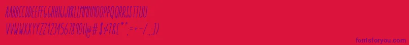 AracneUltraCondensedRegularItalic Font – Purple Fonts on Red Background