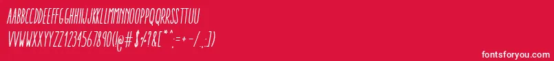 fuente AracneUltraCondensedRegularItalic – Fuentes Blancas Sobre Fondo Rojo