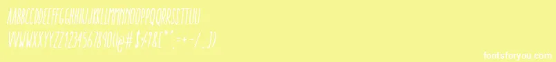 AracneUltraCondensedRegularItalic Font – White Fonts on Yellow Background