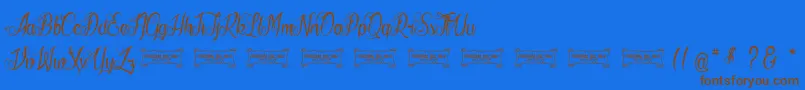 Czcionka LaCitРІDesMilleReines – brązowe czcionki na niebieskim tle