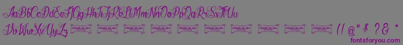 LaCitРІDesMilleReines-Schriftart – Violette Schriften auf grauem Hintergrund