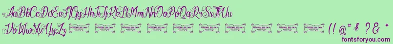 LaCitРІDesMilleReines Font – Purple Fonts on Green Background