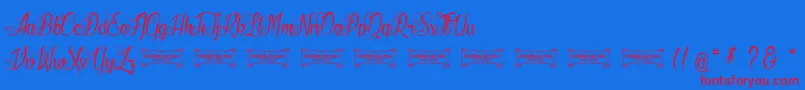 フォントLaCitРІDesMilleReines – 赤い文字の青い背景