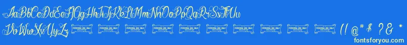 LaCitРІDesMilleReines Font – Yellow Fonts on Blue Background