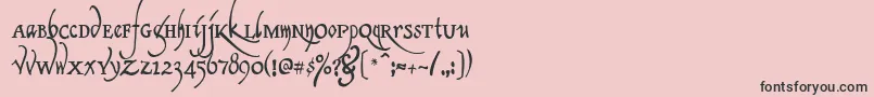 ClericaMedium-fontti – mustat fontit vaaleanpunaisella taustalla