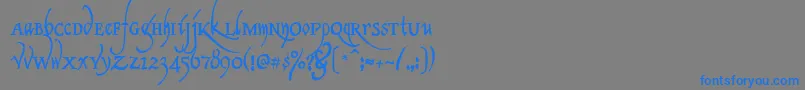 ClericaMedium-fontti – siniset fontit harmaalla taustalla