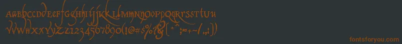ClericaMedium-fontti – ruskeat fontit mustalla taustalla
