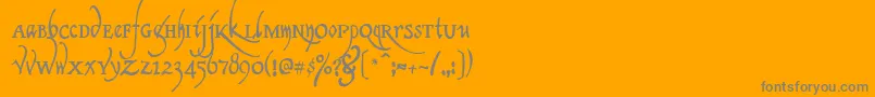 Saiba mais sobre a fonte ClericaMedium Fonte ClericaMedium – fontes cinzas em um fundo laranja