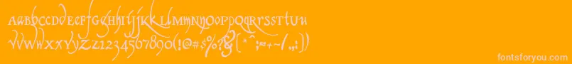 ClericaMedium-Schriftart – Rosa Schriften auf orangefarbenem Hintergrund