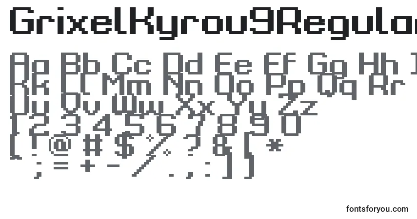 GrixelKyrou9RegularBoldフォント–アルファベット、数字、特殊文字