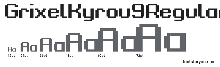 Größen der Schriftart GrixelKyrou9RegularBold