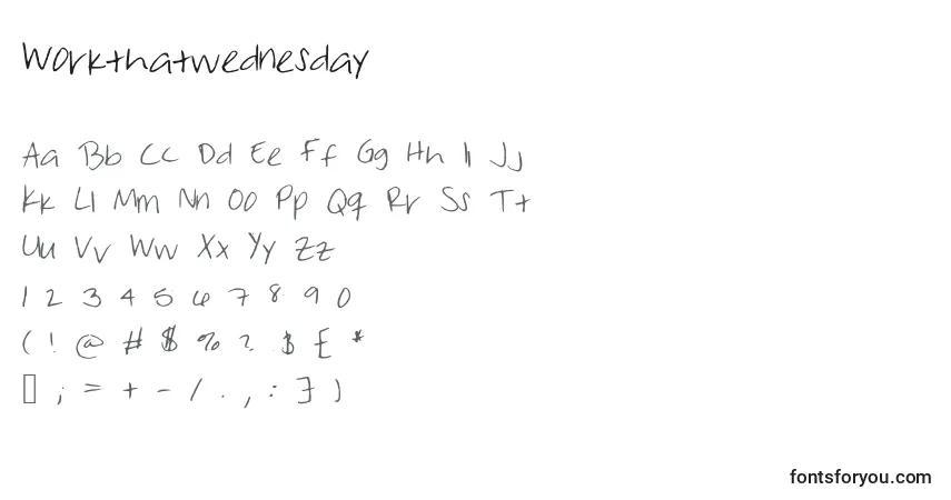 A fonte Workthatwednesday – alfabeto, números, caracteres especiais