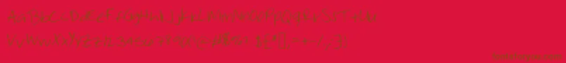 フォントWorkthatwednesday – 赤い背景に茶色の文字