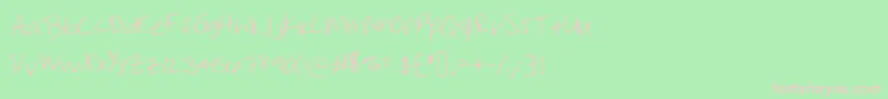 Workthatwednesday-fontti – vaaleanpunaiset fontit vihreällä taustalla
