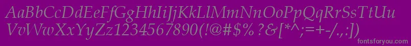 BookAntiquaРљСѓСЂСЃРёРІ Font – Gray Fonts on Purple Background