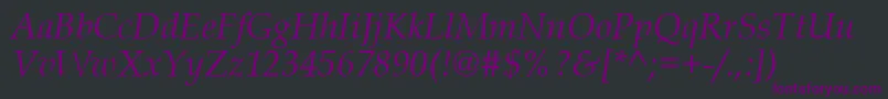 Czcionka BookAntiquaРљСѓСЂСЃРёРІ – fioletowe czcionki na czarnym tle
