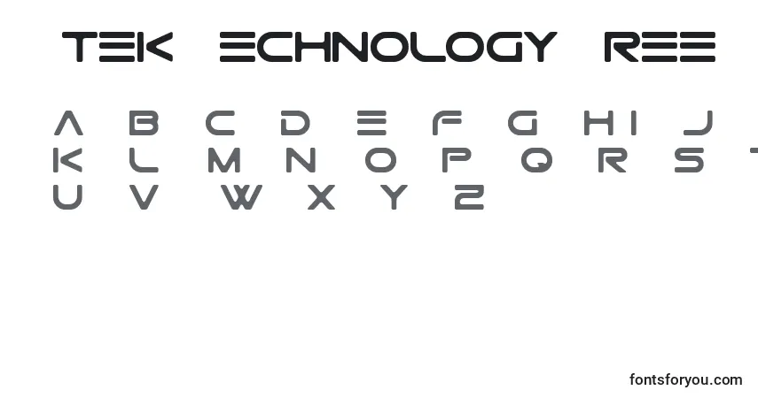 Schriftart GtekTechnologyFreePromo – Alphabet, Zahlen, spezielle Symbole